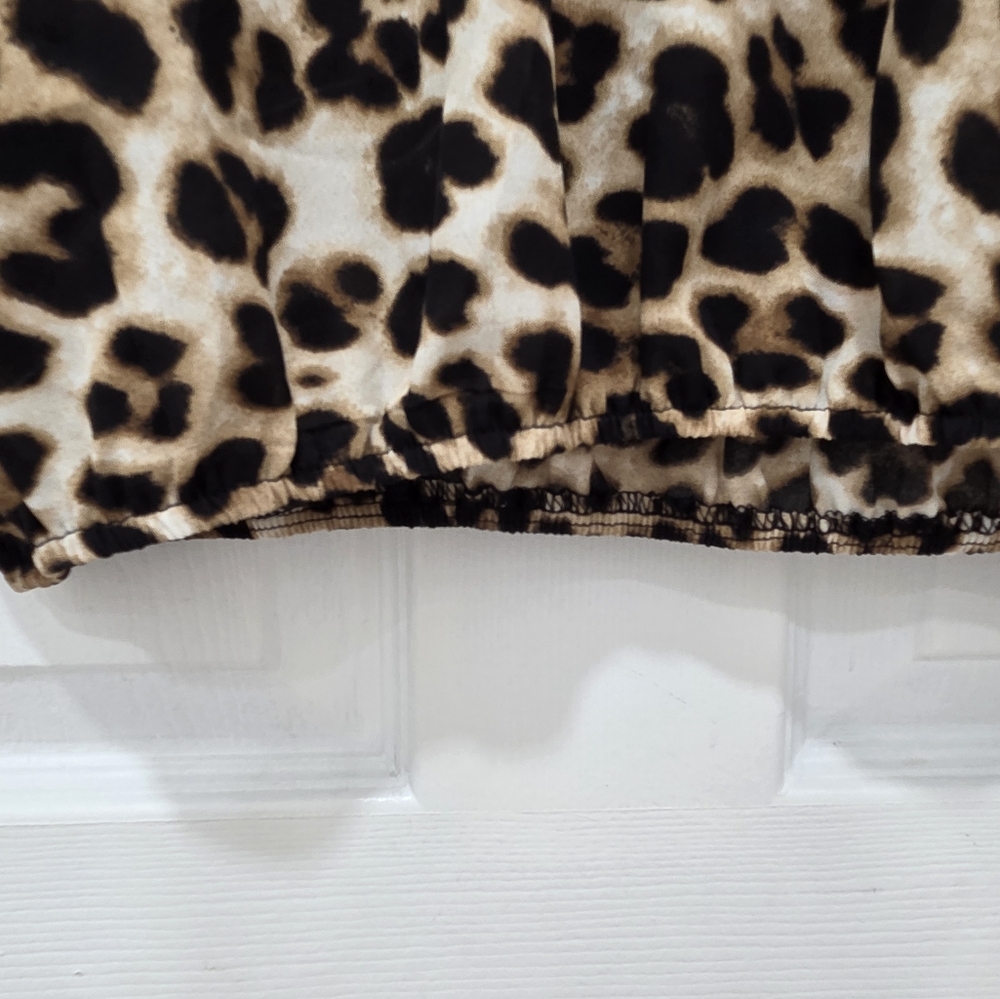 Soho Leopard Print Blouse Long Sleeve Sz M - Picture 6 of 11